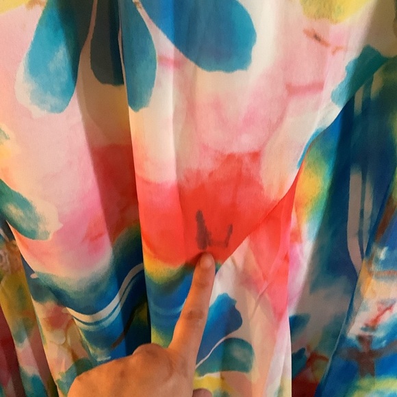 Christian chenail 100% silk maxi asymmetric abstract y2k fairy whimsical skirt - Picture 5 of 9